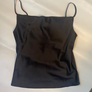 Black satin tank